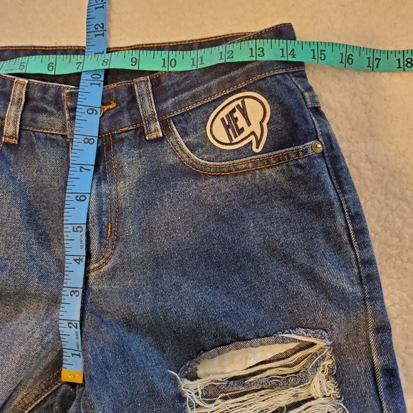 NWT Sadie & Sage Anthropologie Brand Distressed Patch Jeans S8ze Small - Picture 8 of 12